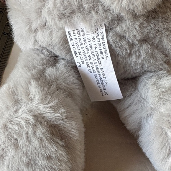 Set of 2 Plush Easter Bunnies NEW SOFT Ivory & Gray 10" Stuffed Animal Rabbit - Picture 4 of 10